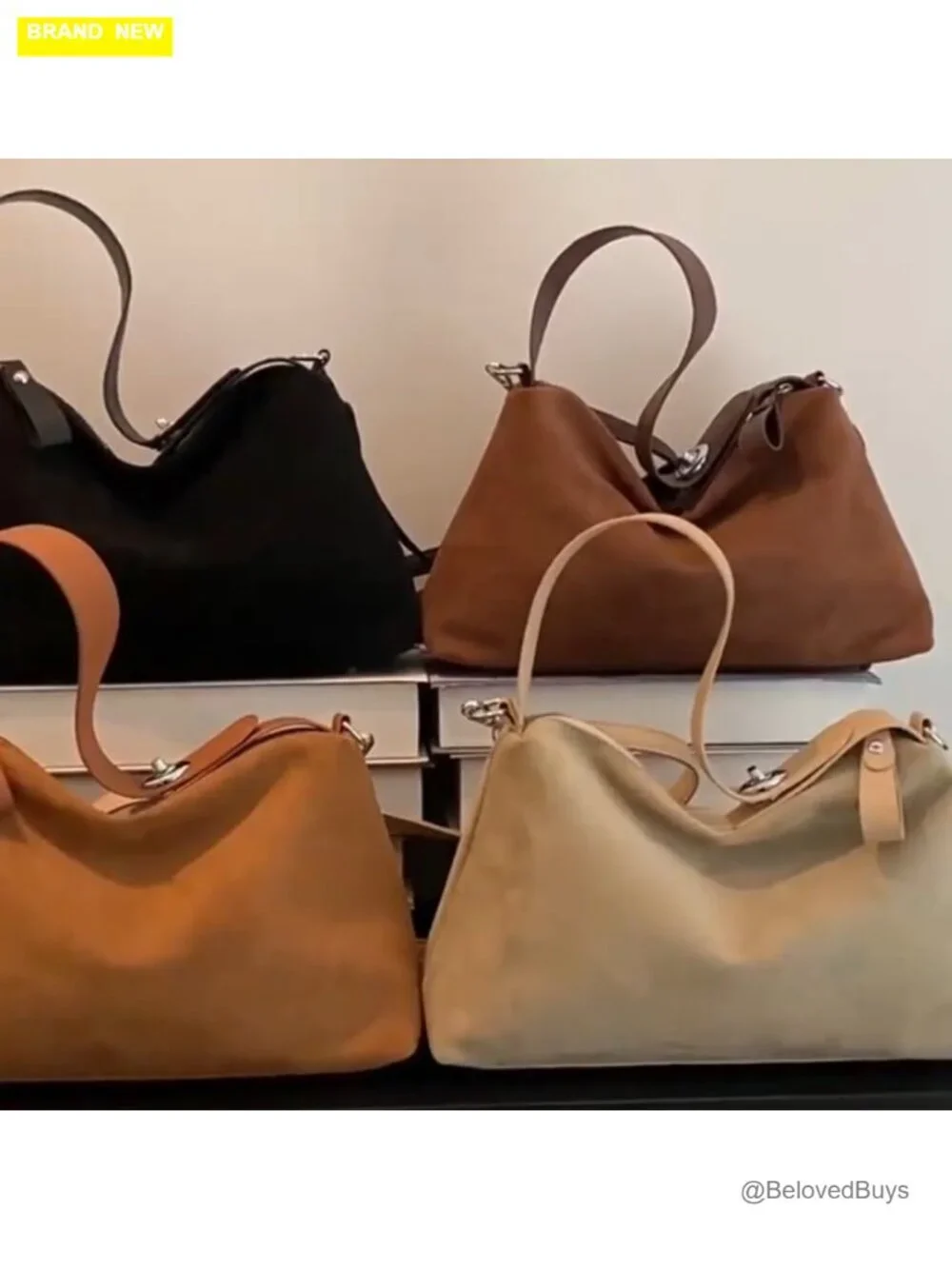 Suede Velvet Hobo Shoulder Bag Crossbody Purse Tote